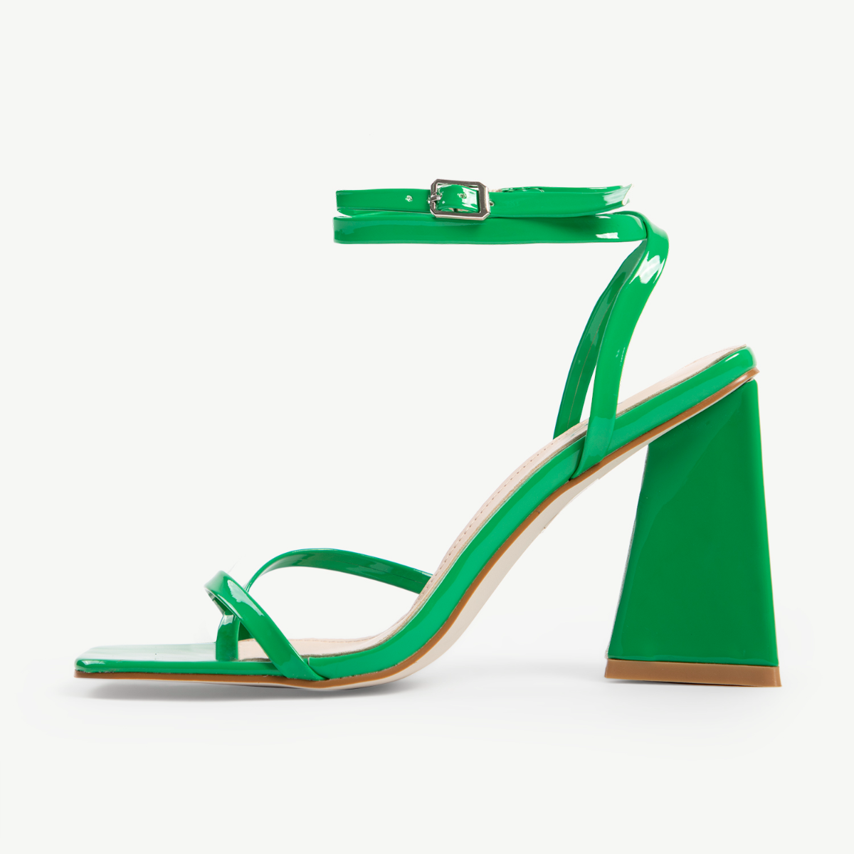 RAID Amora Lace Up Block Heel in Green