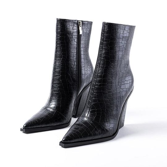 RAID Mirren Block Heeled Boot in Black