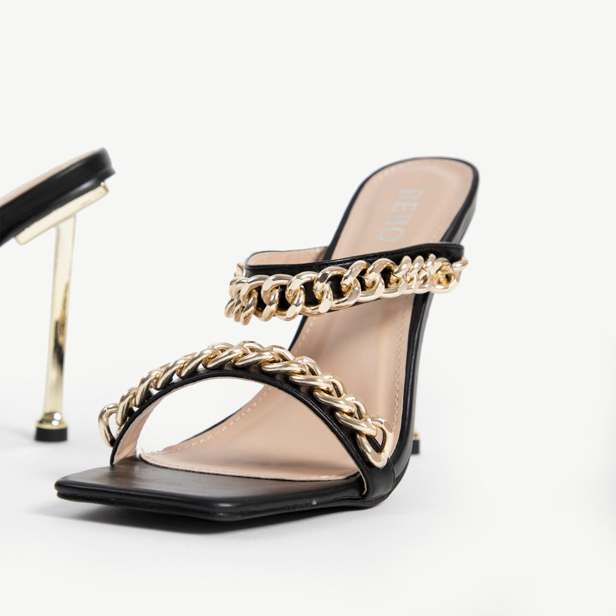 BEBO Neevie Chained Mule in Black