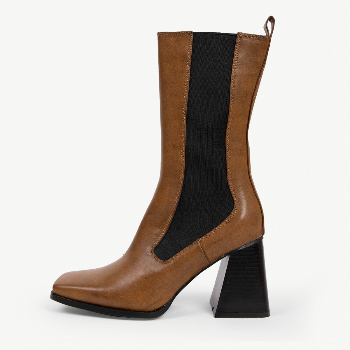 RAID React Block Heeled Boot in Brown