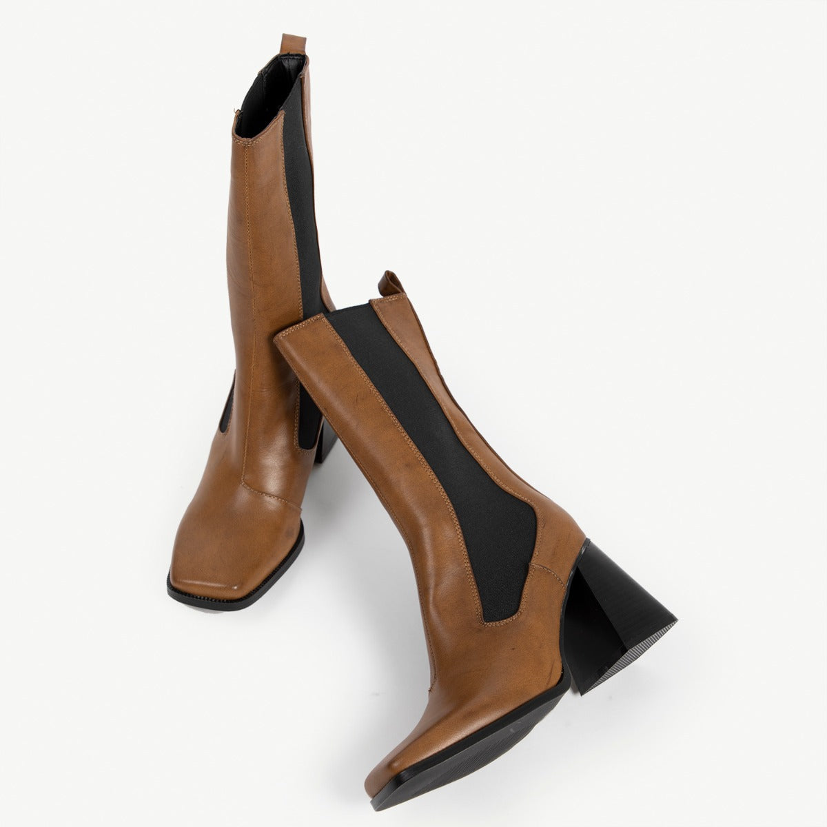 RAID React Block Heeled Boot in Brown