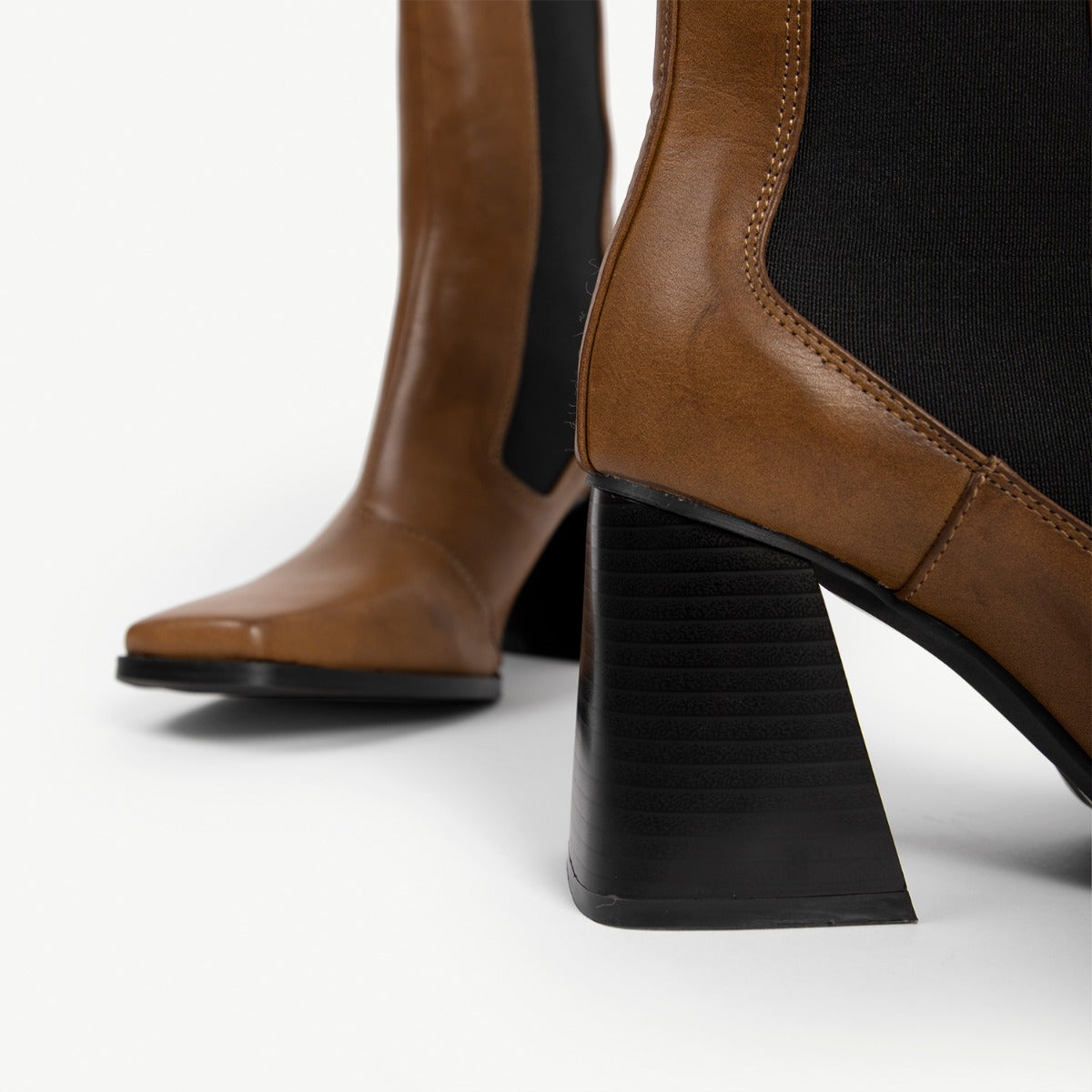 RAID React Block Heeled Boot in Brown