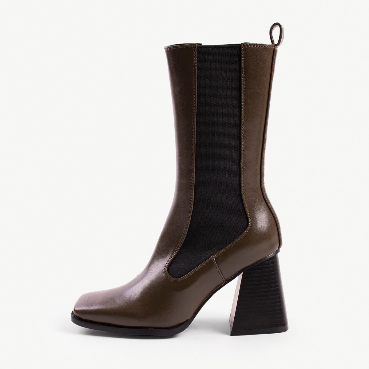 RAID React Block Heeled Boot in Khaki