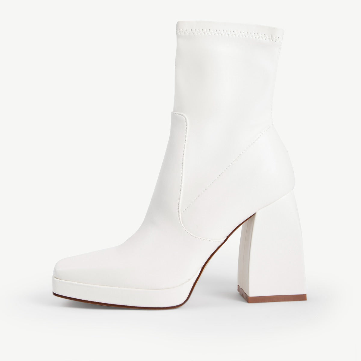 RAID Recruit Block Heeled Ankle Boot in White