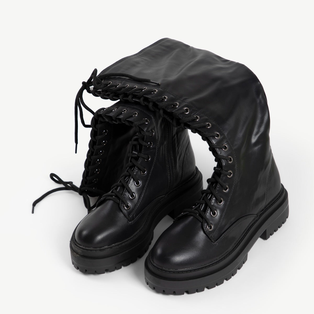 RAID Reginal Lace Up Long Boot in Black