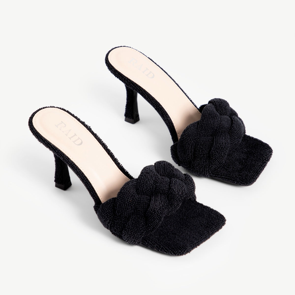 RAID Sandra Padded Mule in Black Towelling