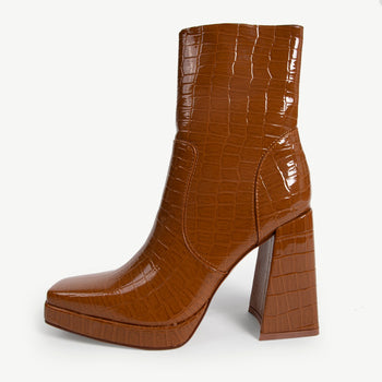 RAID Silonna Ankle Boot in Brown Croc