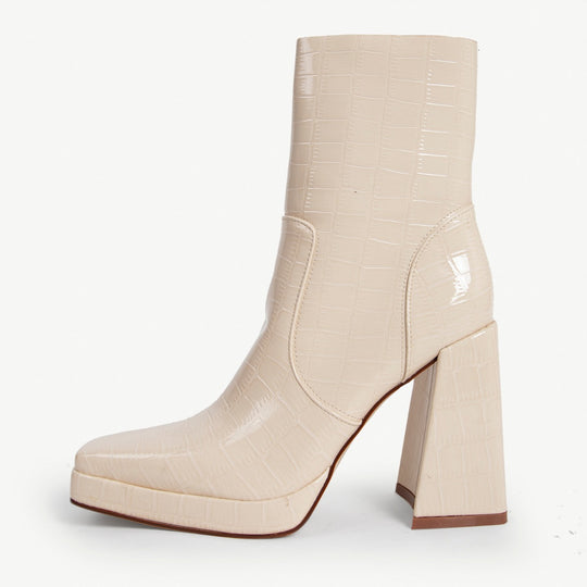 RAID Silonna Ankle Boot in White Croc