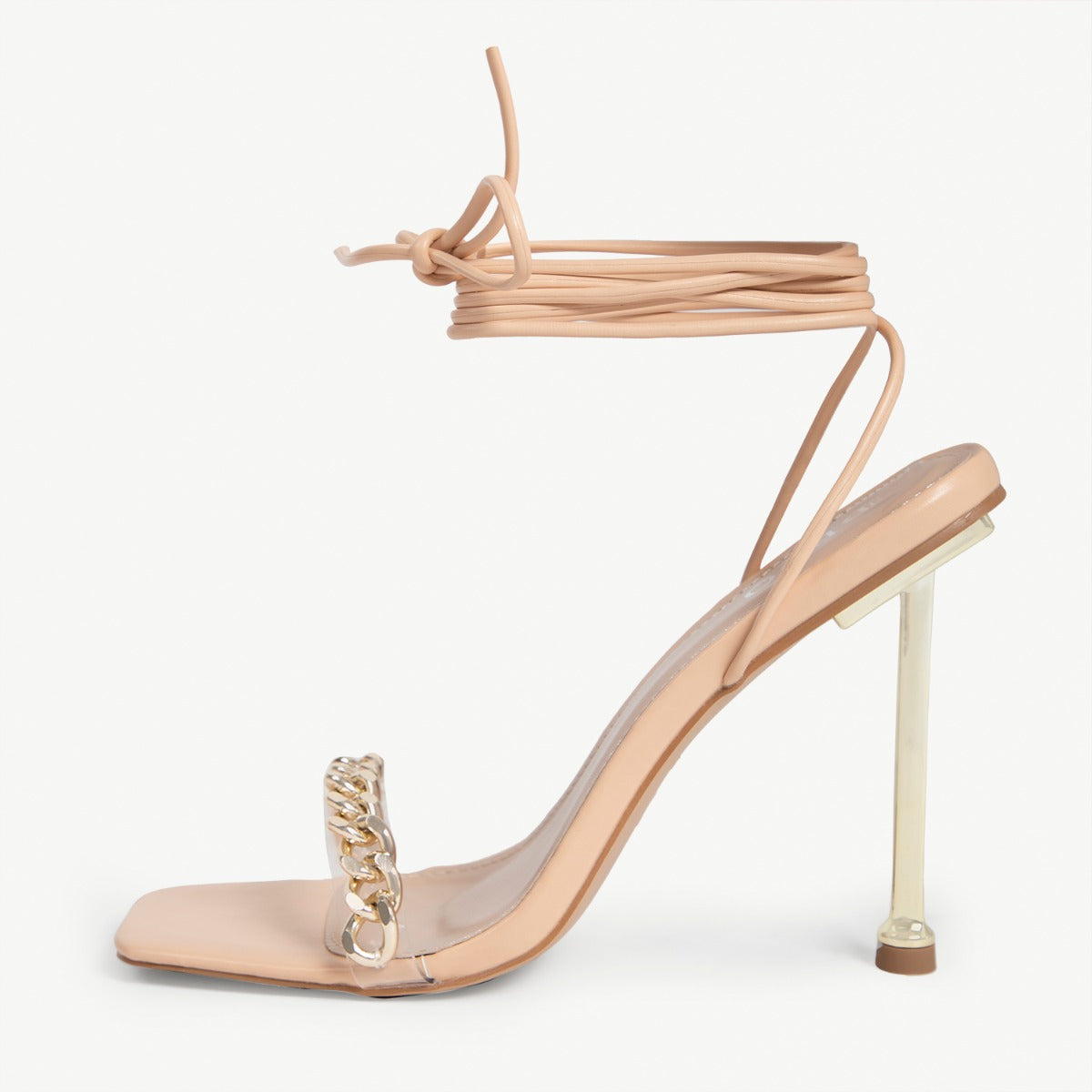 BEBO Tisha Lace Up Heel in Nude