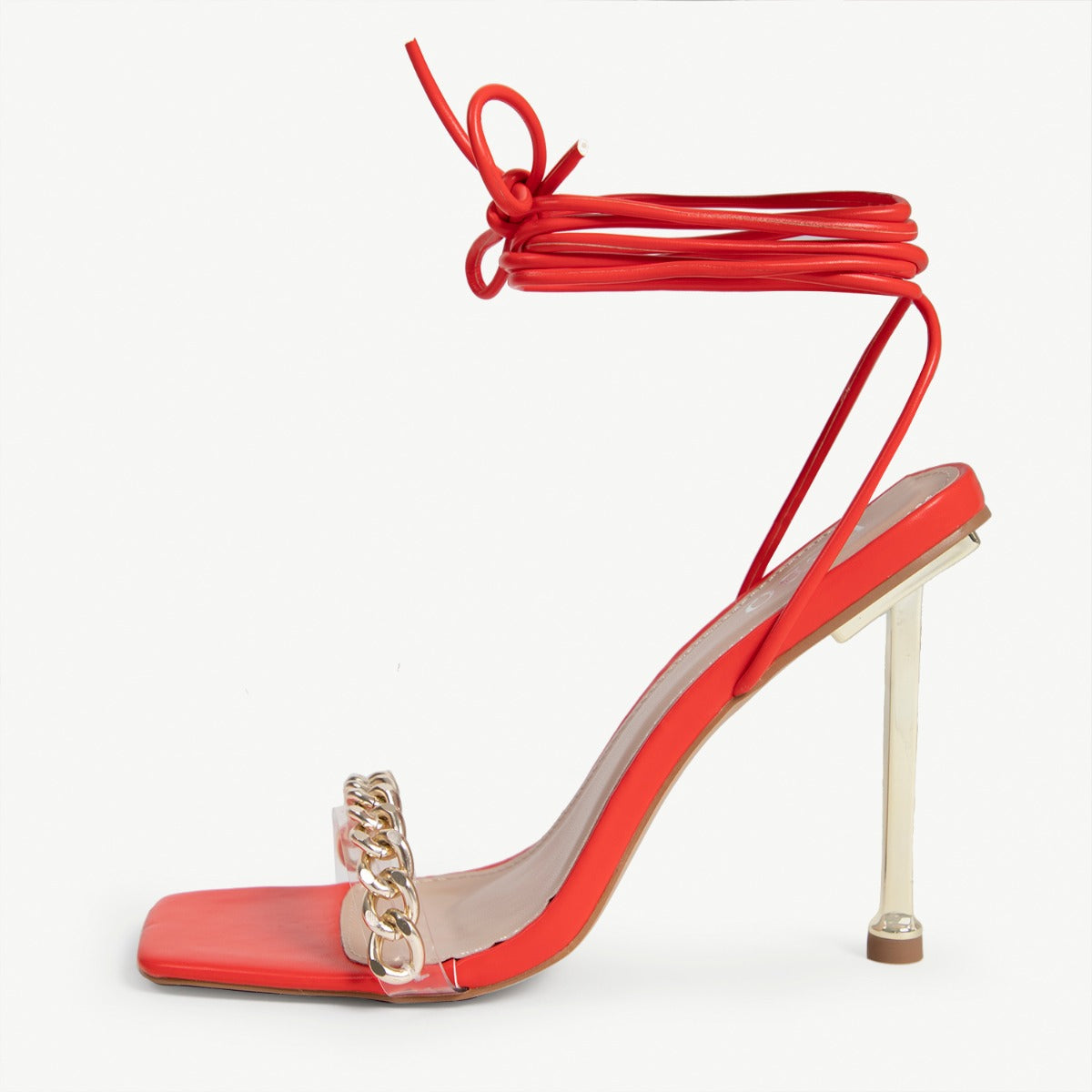 The Mia Faux Suede Lace Up Heel in Red • Impressions Online Boutique