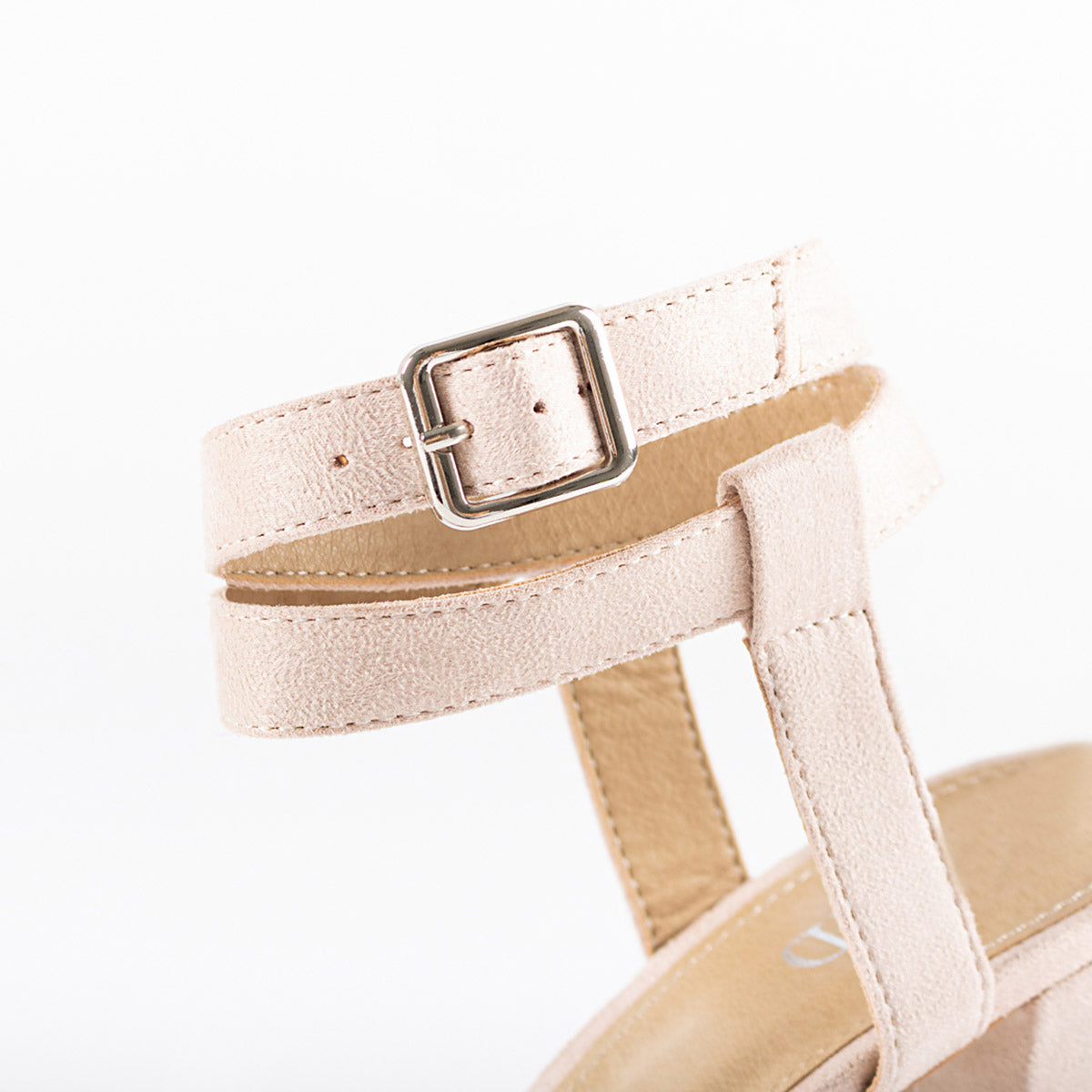 RAID Wink Square Toe Heeled Sandal in Nude