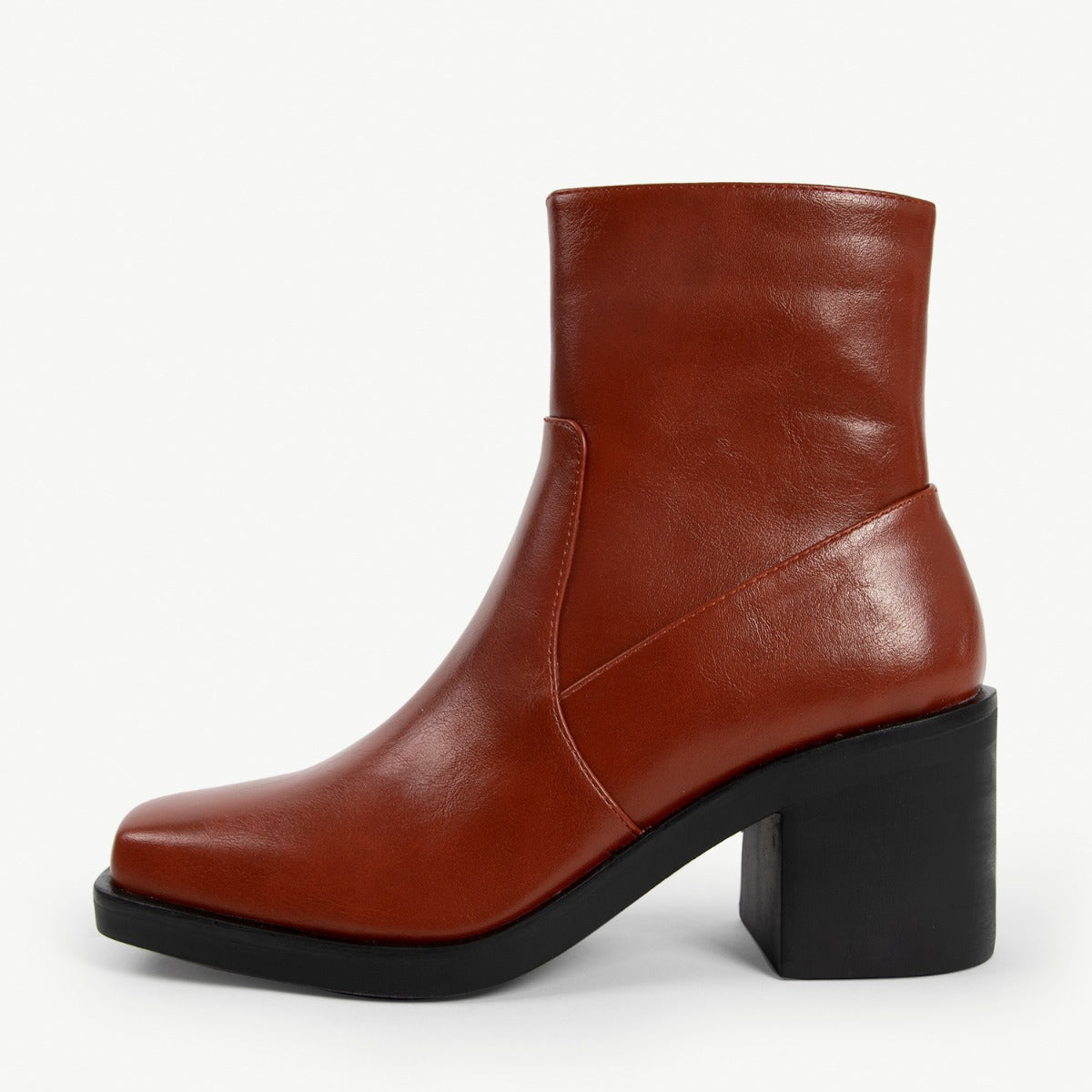 RAID Zerrin Block Heeled Ankle Boot in Tan