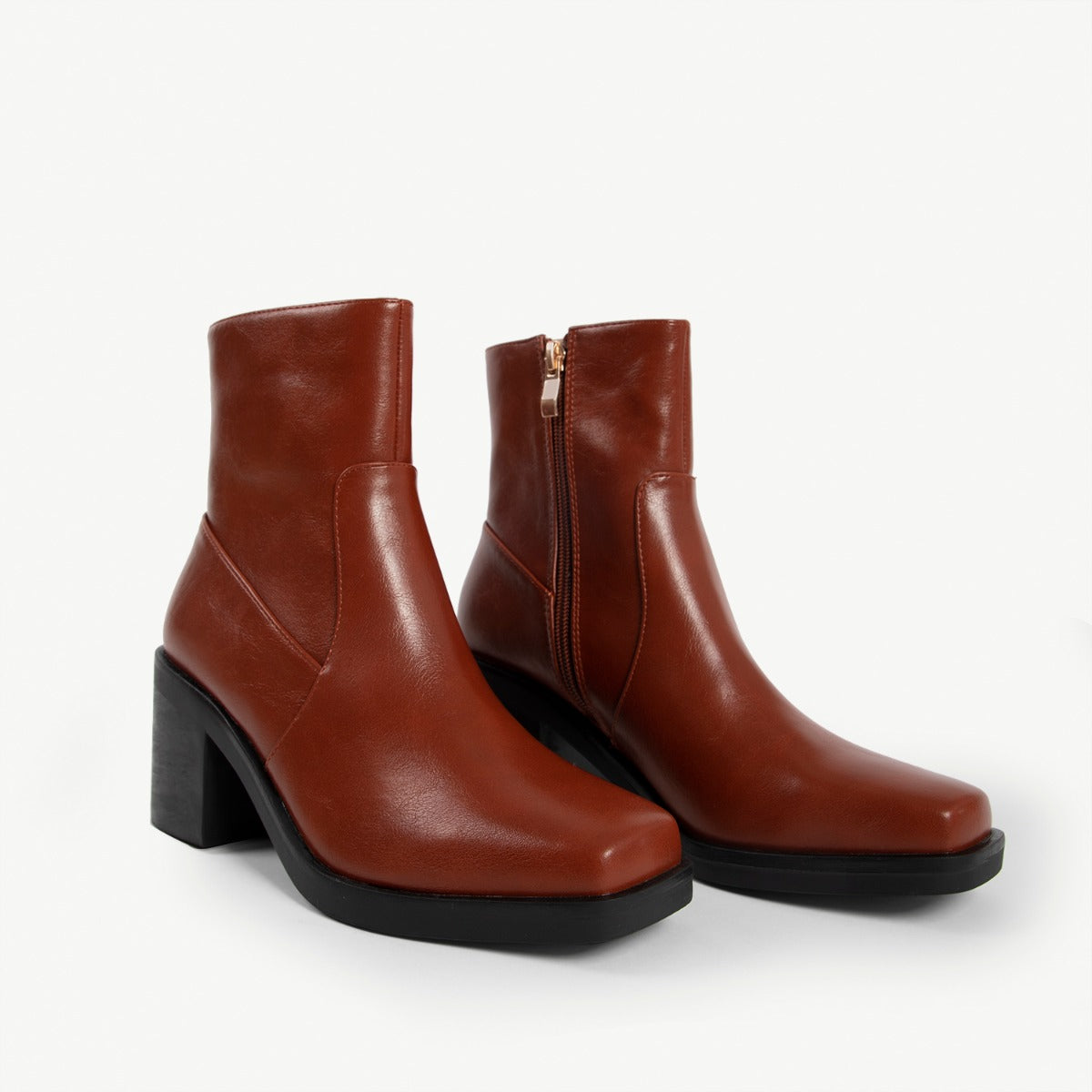 RAID Zerrin Block Heeled Ankle Boot in Tan