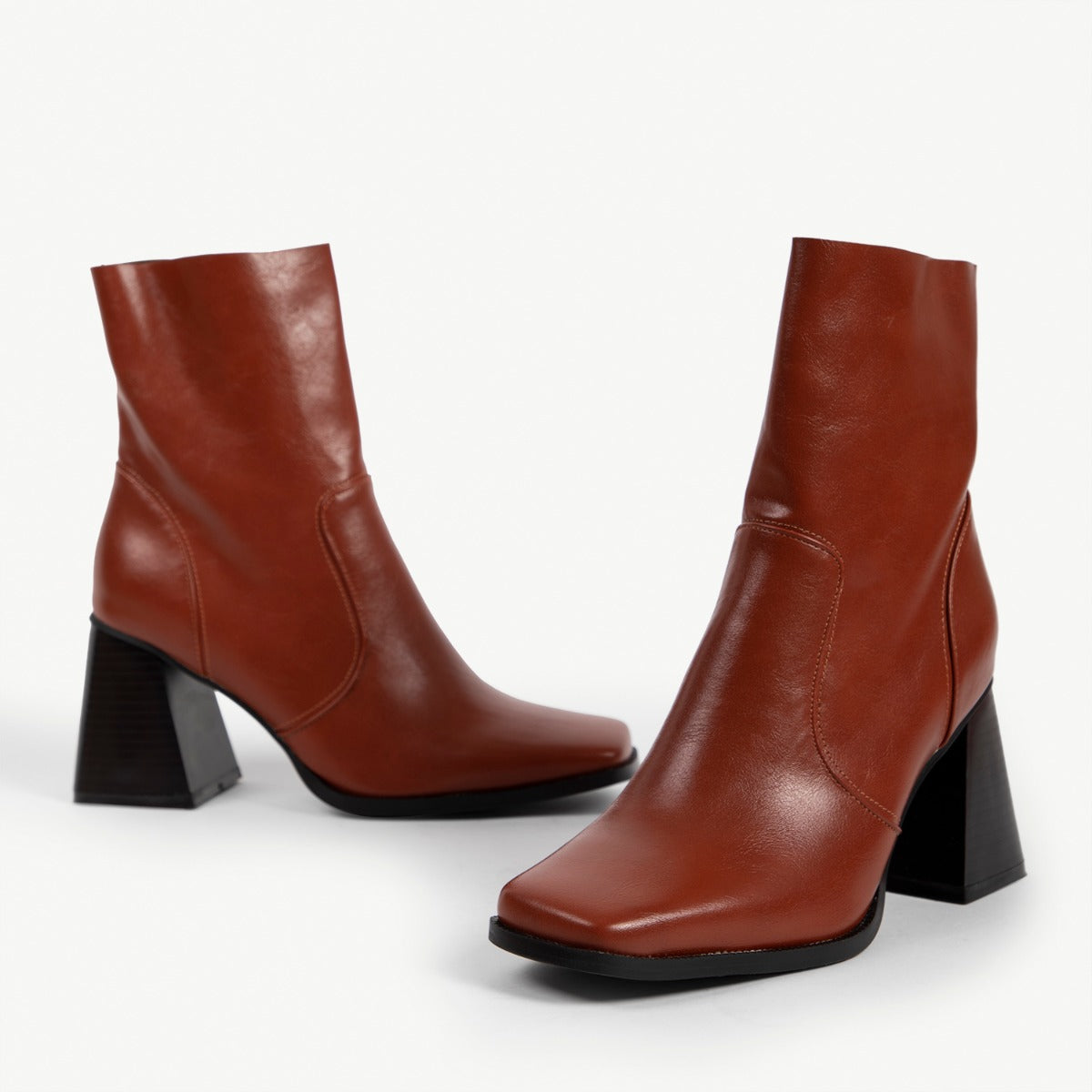 RAID Zerrin Block Heeled Ankle Boot in Tan