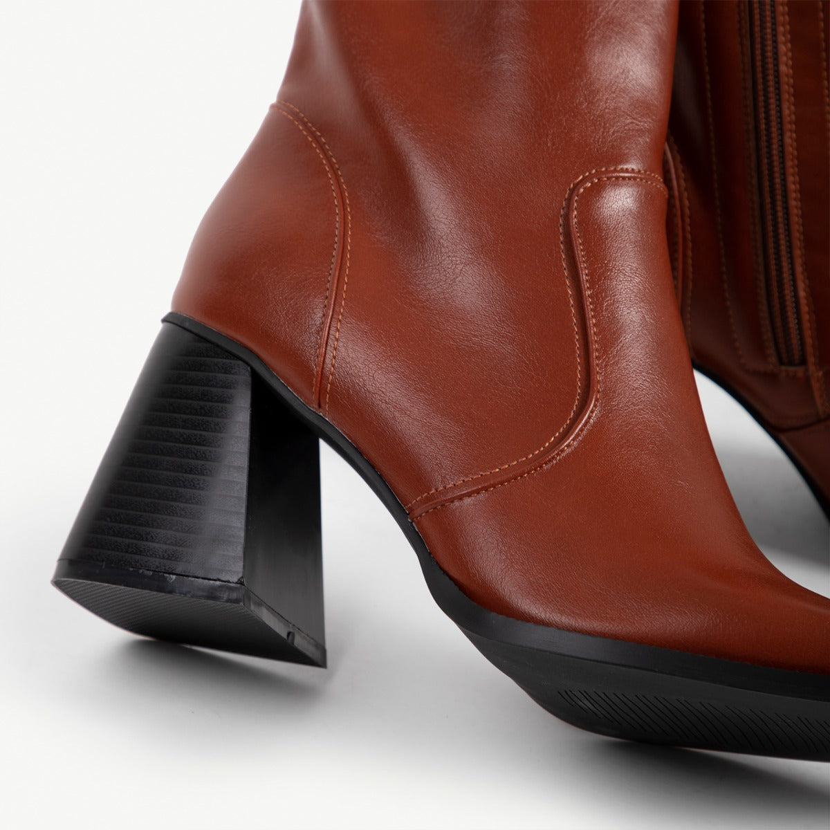 RAID Zerrin Block Heeled Ankle Boot in Tan