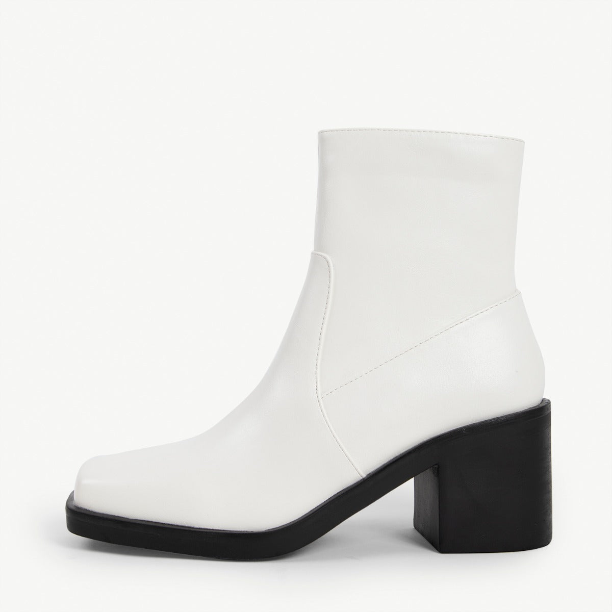 RAID Zerrin Block Heeled Ankle Boot in White